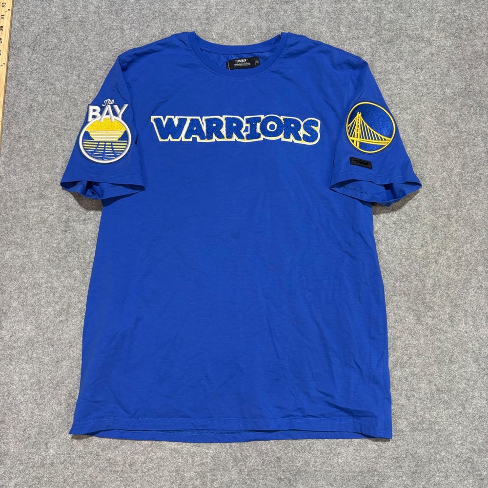 Pro Standard Golden State Warriors The Bay Chenille Patch T-Shirt Blue Mens 2XL